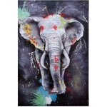Hhg - jamais utilis] peinture  l'huile lfant 767, peinture sur toile xl, peinte  la main, 120x80cm ...