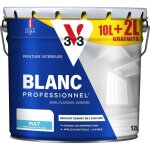 Peinture intrieure blanc professionnel v33 blanc mat 10l + 20%
