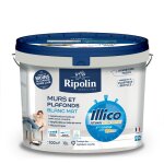 Peinture murs et plafonds - blanc - mat - 10l - illico - ripolin