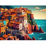 Peinture au num�ro cinque terre 30 x 40 cm