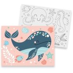 Peinture au num�ro enfant baleine 18 x 24 cm 2 pi�ces