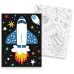 Peinture au num�ro enfant fus�e 18 x 24 cm 2 pi�ces