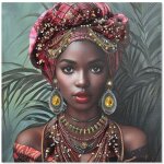 Peinture sur toile représentant une femme africaine, art moderne, décoration murale pour la maison, le ... Peinture sur toile représentant une femme africaine, art moderne, décoration murale pour la maison, le ...