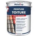 Metaltop - peinture toiture - pot 5 l - 9005 - noir fonc�