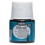 Peinture vitrail - p�b�o - bleu turquoise - flacon 45 ml - d�coration sur verre - transparente