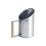 Linxor - pelle  granuls, pellets en fer de zinc et poigne en bois - 1. 5l - gris