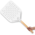 Pelle  pizza - 40 x 30 cm - avec grande surface et poigne amovible - argent