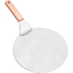 Pelle � pizza en acier inoxydable avec manche en bois, poussoir � pizza pour pierre � pizza, poussoir ...
