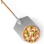 Pelle � pizza, aluminium, manche en bois, spatule professionnelle pour four, 79 x 35cm nature / argent� ...