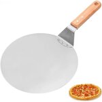 Pelle pizza, palette � pizza 25, 5 x 25, 5 cm ronde avec 22 cm manche en bois et plateau m�tallique en ...