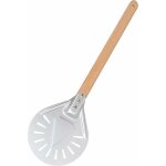 Pelle � pizza ronde 7 pouces, pelle � pizza perfor�e avec longue poign�e en bois amovible, fabriqu� en ...