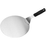 Pelle � pizza ronde en acier inoxydable avec manche antid�rapant, id�ale pour g�teaux, pizzas, tartes ...