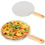 Jamais utilis�]pelle � pizza ronde en acier inoxydable avec manche en bois, 25, 5 cm, pour la cuisson ...