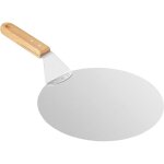 Pelle � pizza ronde avec poign�e en bois et plateau m�tallique en acier inoxydable pour les pizzas faites ...