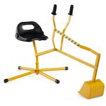 Pelle � sable excavateur enfant avec si�ge rotatif & bras flexible, pelleteuse excavatrice manuelle base ...