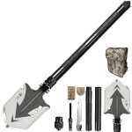 Pelle de survie pliante multifonctionnelle, pelle tactique militaire, outil de survie, pelle de camping, ...