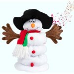 Peluche bonhomme de neige chantant et dansant, poupe musicale de pre nol avec 6 chansons de nol pour ...