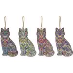 Pendentif chat multicolore pour femme - bijoux m�tal vertical / horizontal - cadeau original et amusant ...