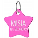 Pendentif grav toile pour collier de chien et de chat rose