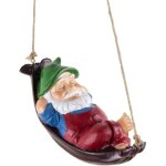 Pendentif nain sur une balan�oire de cour - nains aux longues jambes - rouge, jolie figurine r�aliste ...