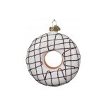 Pendentif sapin de nol en forme de donut en verre 9 cm 1 pice