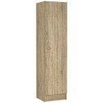 Penderie grande hron, armoire chambre  coucher porte - vtements, 4 tagres, 47x200h cm chne marron ...