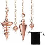 Pendule conique en m�tal, 2 pi�ces, pour divination, radiomysticisme, voyance, pendule �gyptien