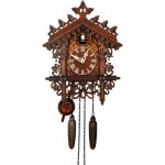 Lifcausal - pendule  coucou de la fort - noire de style nordique rtro - horloge murale coucou en bois, ...