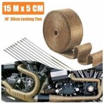 Peny - 15m ruban isolant thermique en titanium magma ruban chappement bande isolant thermique collecteur ...