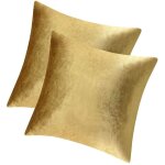 Peny - lot de 2 housses de coussin décoratives en velours pour canapé - lit (doré, lot de 2) Peny - lot de 2 housses de coussin décoratives en velours pour canapé - lit (doré, lot de 2)