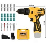 Perceuse electrique sans fil 12v puissante l�g�re perceuse visseuse � percussion avec batterie chargeur ...