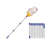 Perche cueille fruit telescopique 4 m, cueilleur de fruits avec manche telescopique, fruit picker peigne ...