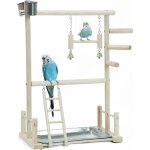 Perchoir en bois pour perroquets, terrain de jeu pour perroquet chelles et mangeoires - accessoire de ...