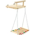 Perchoirs pour oiseaux, plate - forme en bois pour perroquet, supports d'exercice avec balanoire en ...