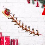 Pere noel decoration premium rutilisable - guirlande noel pere noel et ses rennes, guirlande papier ...