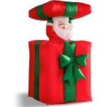 Père noël cadeau gonflable 114 - 152 cm rouge / vert décoration led 4x piquets de terre ip44 lumineux ... Père noël cadeau gonflable 114 - 152 cm rouge / vert décoration led 4x piquets de terre ip44 lumineux ...