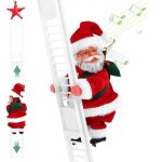 Pres nol sur chelle lectrique pre nol grimpe  l'chelle santa climbing ladder dcoration de pre ...