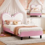 Pergar - lit princesse 90x200 cm, lit fille, lit enfant, avec deux lampes de lecture, t�te de lit en ...