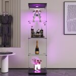 Pergar - vitrine en verre, vitrine pour collection, vitrine, avec quatre cloisons vitres et quatre portes, ...