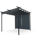 Blumfeldt pergola 3x3 m, pergola jardin ext�rieur avec toit r�sistant & stores lat�raux, armature en ...