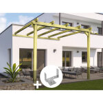 Pergola adoss�e en bois massif saint - denis 300 x 300 cm + 2 supports sur�lev�s - maderland
