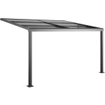 Pergola adosse en aluminium avec toit coulissant - 12 m - anthracite - izeda