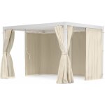 Pergola aluminium 3x4 m - toit rglable, rideaux & moustiquaires, armature rsistante, protection uv, ...