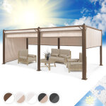 Pergola aluminium 3x4m, pergola terrasse, tonnelle de jardin avec toit rétractable, kit pergolas en métal, ... Pergola aluminium 3x4m, pergola terrasse, tonnelle de jardin avec toit rétractable, kit pergolas en métal, ...