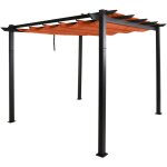 Hhg - pergola en aluminium 024, pavillon de jardin, structure stable de 8 cm, toit coulissant uv50 + ...