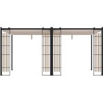 Pergola autoportante modulable en acier avec toit r�tractable et treillis - 10, 6 m� - noir - mazara