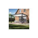 Ombrea - pergola bioclimatique ombr�a adoss�e collection vs 4x4m - anthracite / blanc - v2