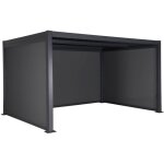 Pergola bioclimatique aluminium et acier 3x4m lames orientables + 2 stores 3m + 1 store 4m palace anthracite ...