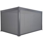 Pergola bioclimatique aluminium et acier 3x4m lames orientables + store 4m palace anthracite Pergola bioclimatique aluminium et acier 3x4m lames orientables + store 4m palace anthracite