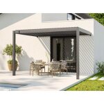 Direct abris - pergola bioclimatique aluminium adossee 12m2 - 3x4m - store lateral inclus - 29 lames ... Direct abris - pergola bioclimatique aluminium adossee 12m2 - 3x4m - store lateral inclus - 29 lames ...
